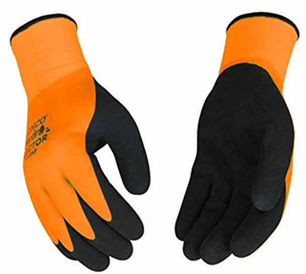 Hydroflector Waterproof Double Thermal Knitshell & Coated Latex Orange Gloves-XL