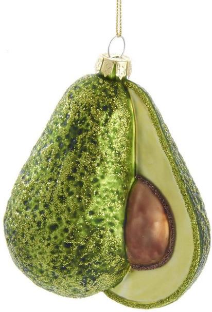 Kurt Adler (#J8536) Glass Avocado Ornament, 4"
