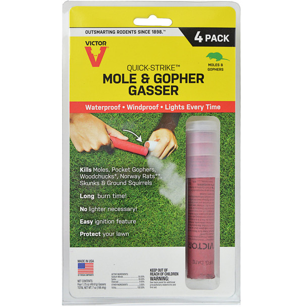 Victor Pest (#M6004) Quick Strike Mole & Gopher Gasser, 4-pack (Quantity of 1)