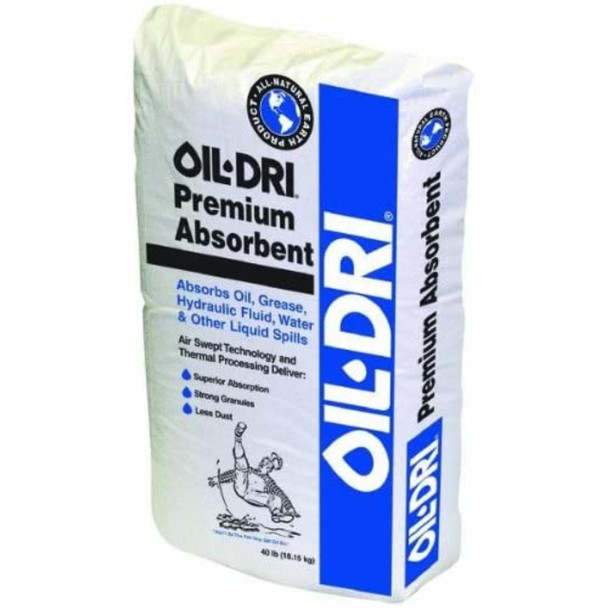 Oil Dri Corp Premium, Absorbent for Oil, Grease, Hydraulic Fluid, Water, Bagged, 50 Lb