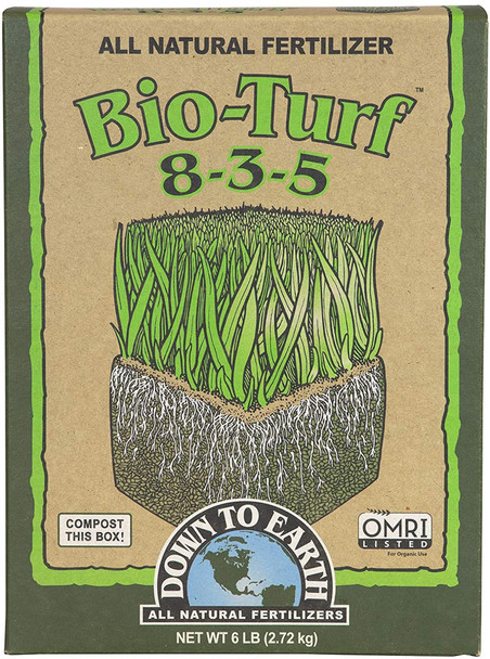 Down to Earth (#07833) Organic Natural Bio-Turf Fertilizer Mix 8-3-5, 6 lb