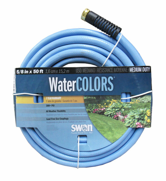 Swan Water Colors 5/8X50 Medium Garden Hose, Blue