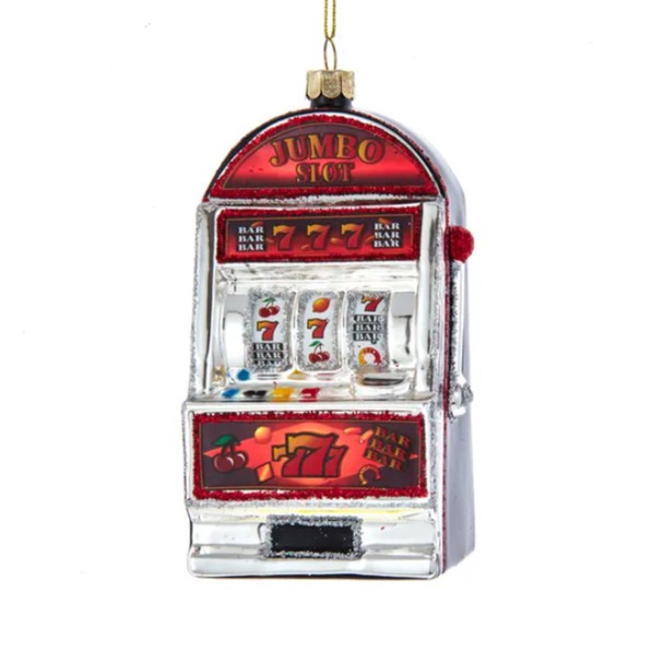 Kurt Adler Noble Gems Glass Ornaments for Christmas Tree, Slot Machine