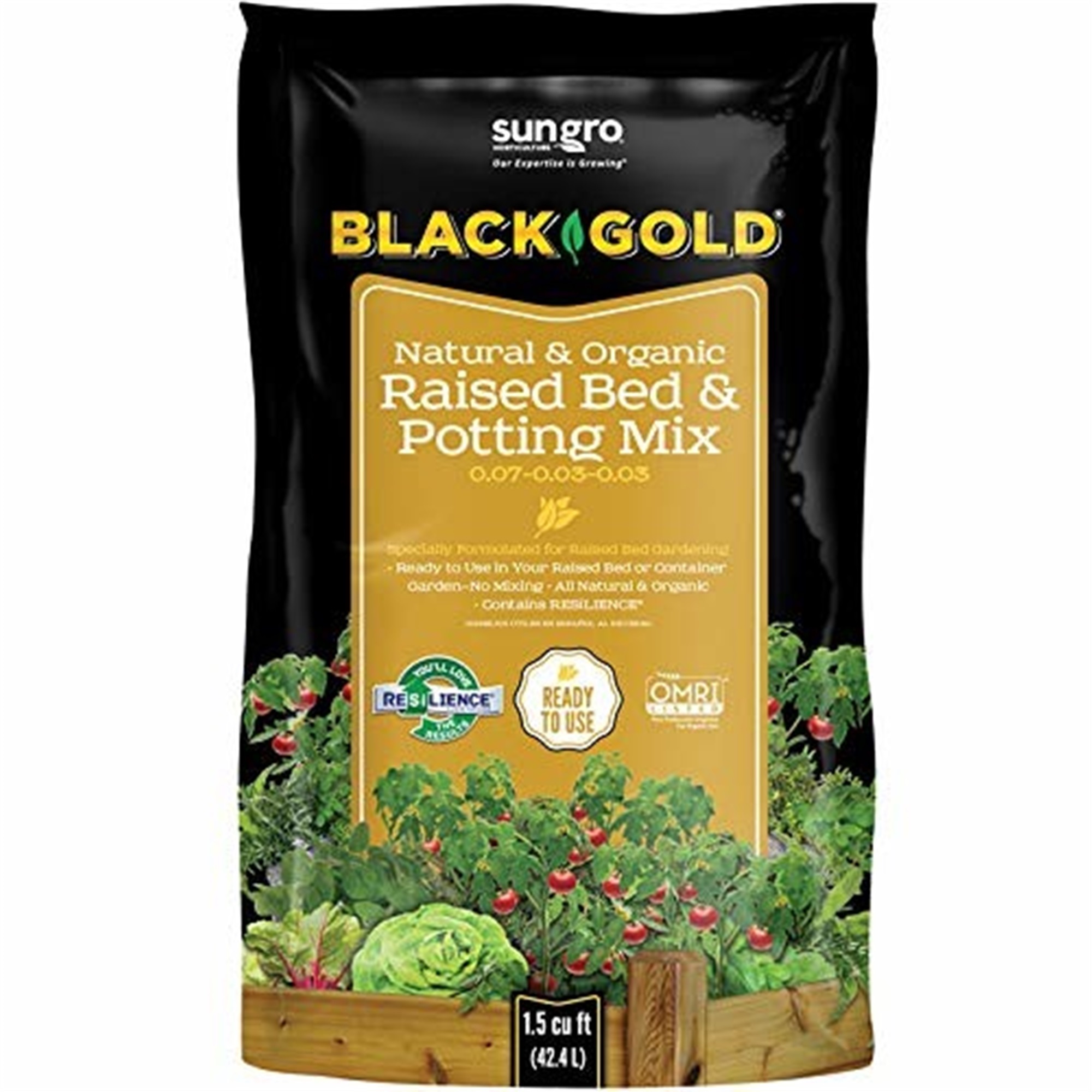 Black Gold Natural & Organic Raised Bed & Potting Mix, 1.5