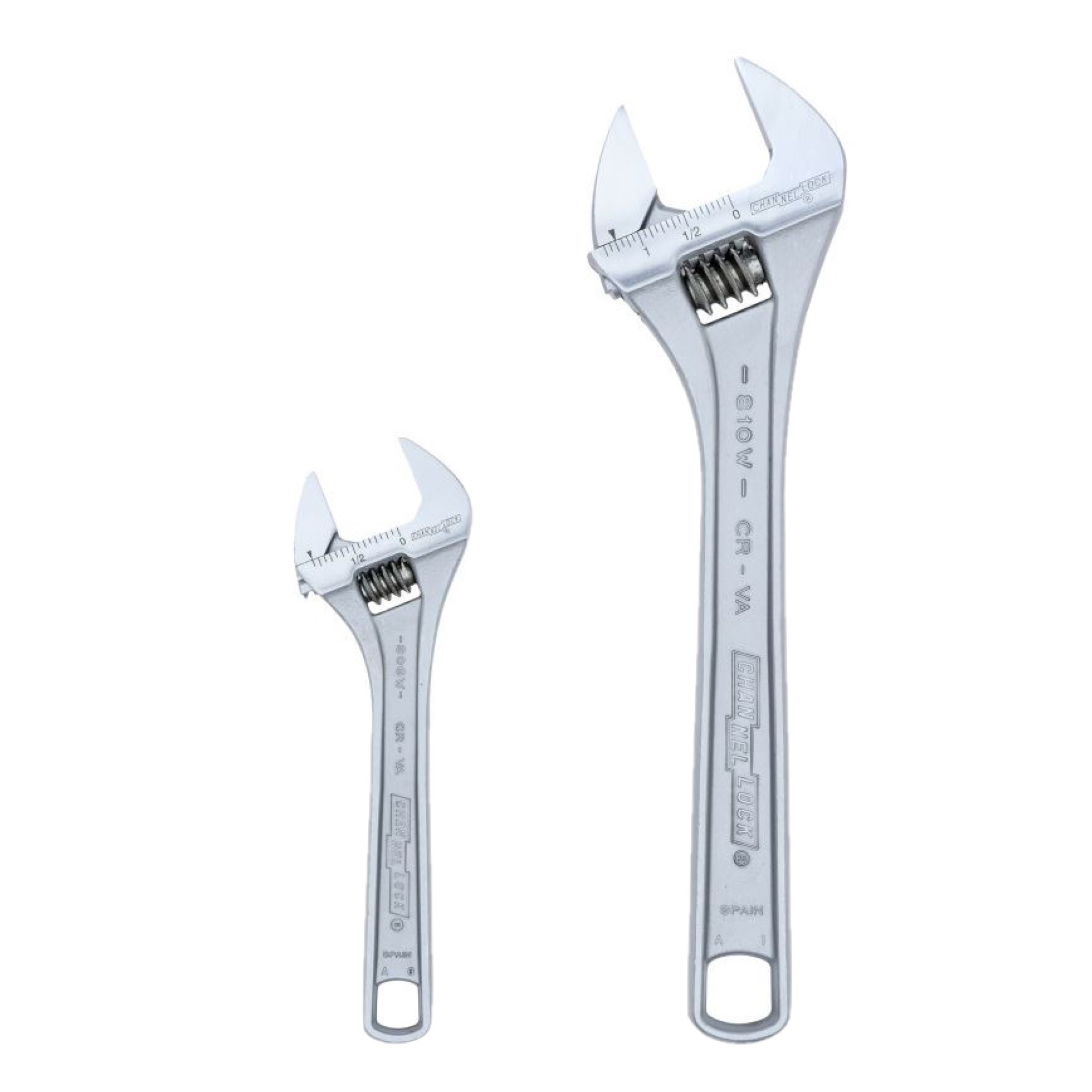 Channellock WS-2 Adjustable Chrome Wrench Set with Ergonomic