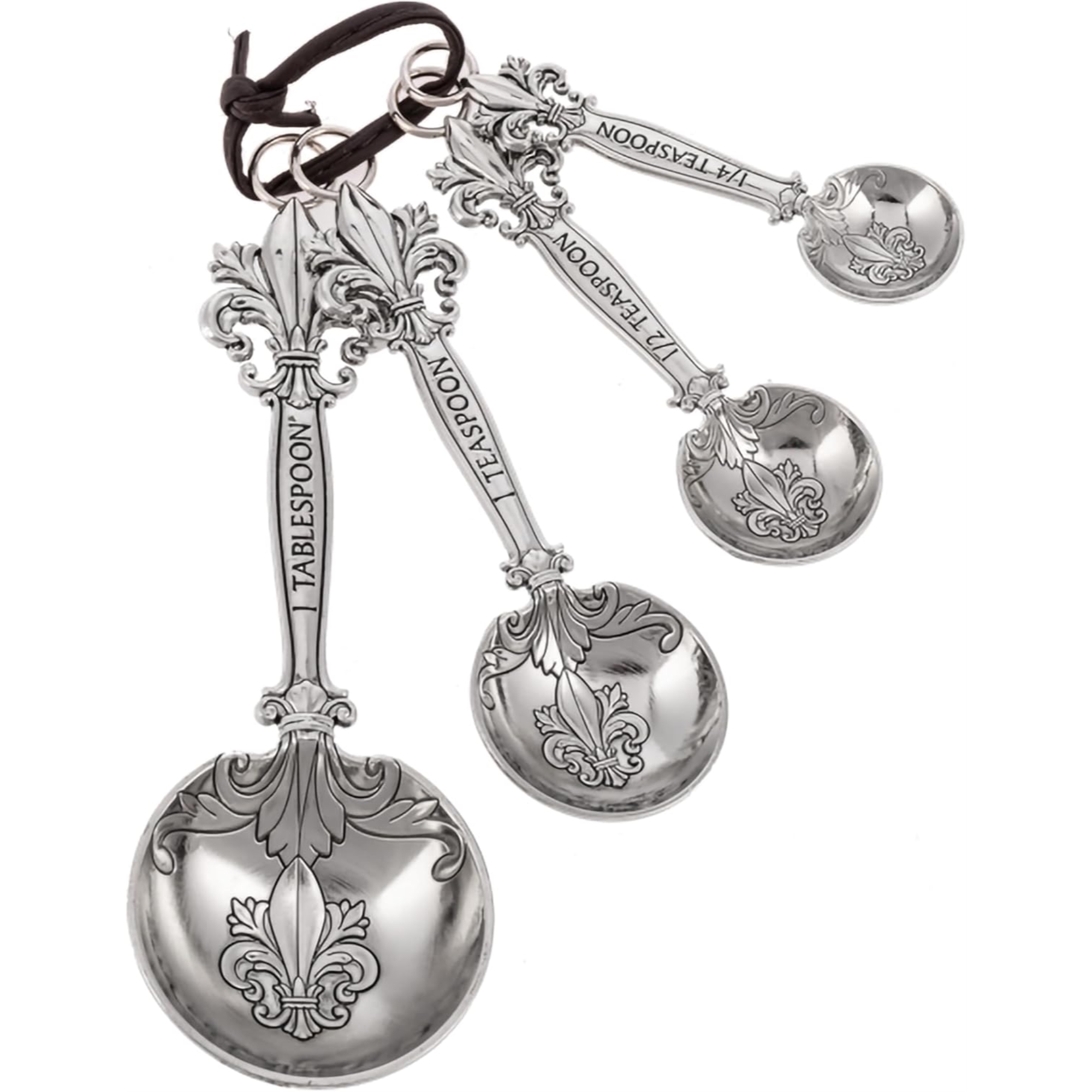 Ganz Zinc Alloy Food Grade Measuring Spoons with Fleur De Lis