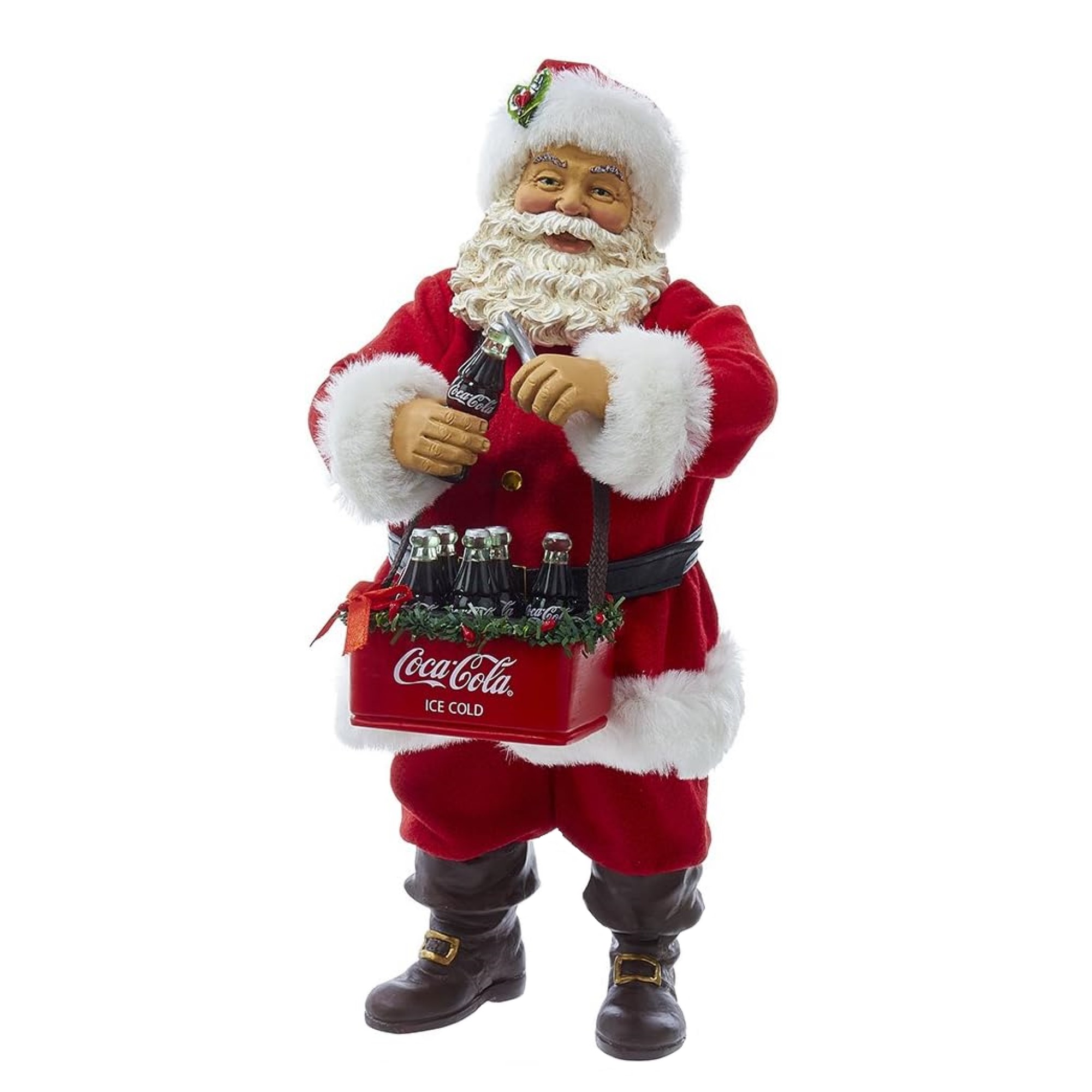 Kurt Adler Fabriche Christmas Figurine, Coca-Cola Santa Opening a