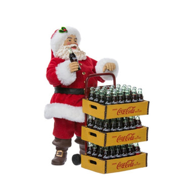Kurt Adler Coca-Cola Fabriche Santa With Delivery Cart, 10.5