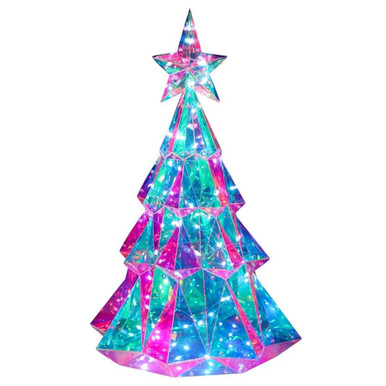 Kurt Adler Pre-Lit Iridescent Smart Christmas Tree, 20in - Esbenshades