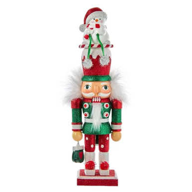 Kurt Adler Wooden Hollywood Nutcracker Collection, Red & Green Snowman ...