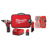 MILWAUKEE MLW2482-22 M12™ Screwdriver With Bonus LED Worklight and 40 Piece Bit Set Electric Tools