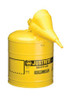 Justrite JUS7150210 7150210 Type I Galvanized Steel Diesel Fuel Safety Can with Funnels Value Packages, 5 Gallon Capacity, Yellow