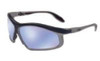 Uvex UVXS2143 Pivot Safety Eyewear, Black and Silver Frame, Blue Ice Mirror Ultra-Dura Hardcoat Lens