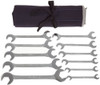 Martin Sprocket & Gear MRTOB11K Martin Hydraulic Wrench Set, 11 Pieces ranging from 3/8" x 3/8" to 1" x 1" in Roll Bag, Chrome Finish