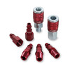 Legacy Manufacturing LEGA73457D ColorConnex Coupler & Plug Kit (7 Piece), Industrial Type D, 1/4 in. NPT, Red -