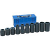 Grey Pneumatic GRE9263 #5 Spline Drive Truck Wheel Fractional & Metric Impact Socket Set - 10-Pc