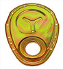 MILODON 65555 Gold Zinc Plated Reinforced Timing Cover for Small Block Chevy