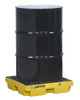 Justrite JT28652 EcoPolyBlend 12 Gallon Sump, 25" x 25" x 5.5" (LXWXH) Yellow 1 Drum Modular Accumulation Centers