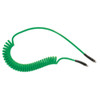 Green Polyurethane spiral hose assembly, 5/16 ID