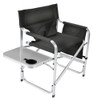 FAULKNER 48871 Aluminum Director Chair with Folding Tray and Cup Holder, Black