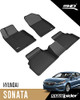 3D MATS/U-AC HY10301509 3D MAXpider All-Weather Floor Mats for Hyundai Sonata 2020 2021 Custom Fit Car Floor Liners, Kagu Series (1st & 2nd Row, Black)