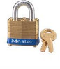 Laminated Brass Lock, 1-9/16" Wide Body, 3/4" Shackle Clearance, Keyed Differently, Carded MASTERLOCK MSL4D