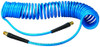 Amflo AMF24-25E-RET Blue 120 PSI Polyurethane Recoil Air Hose 1/4" x 25' With 1/4" MNPT Swivel Ends And Bend Restrictor Fittings