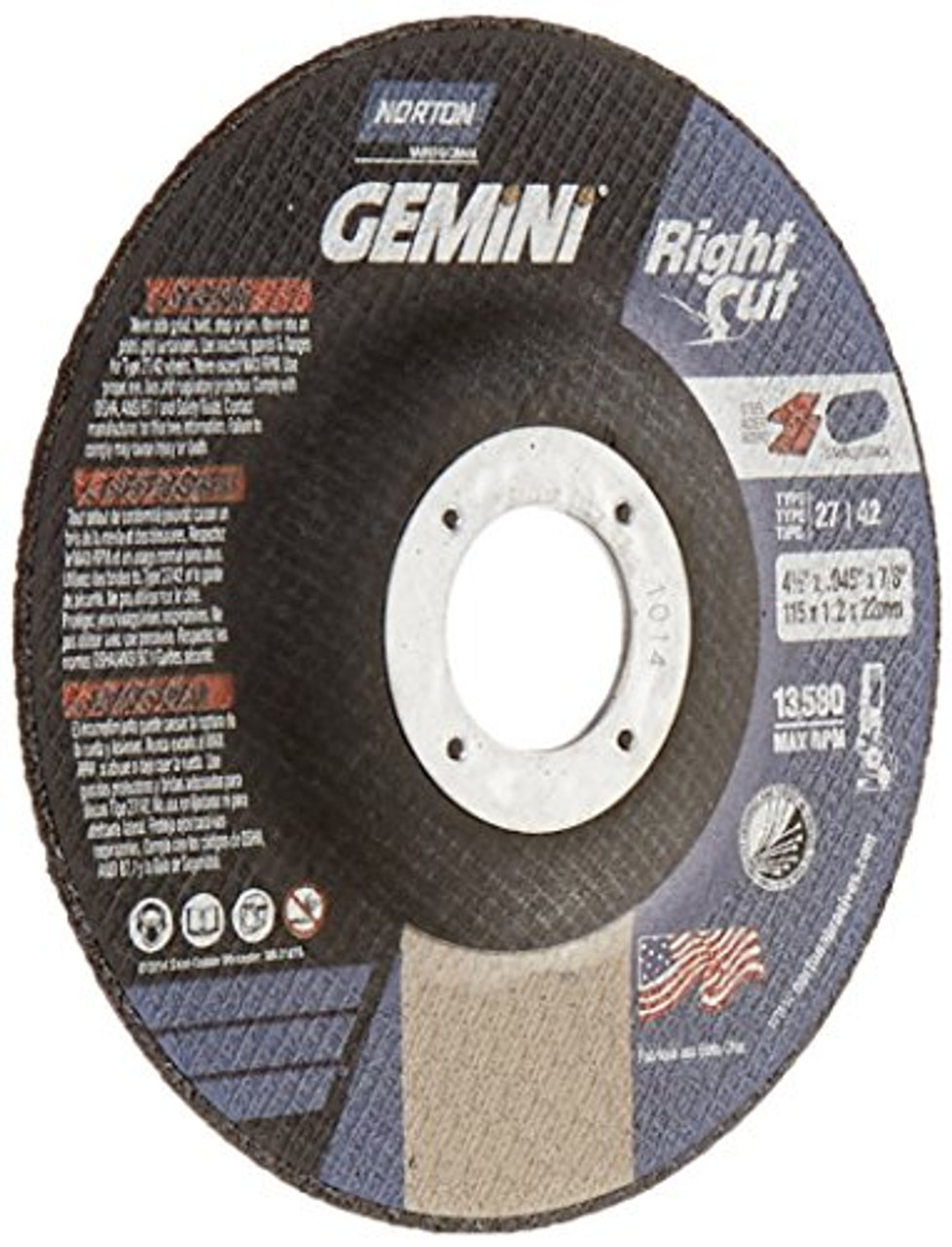 Norton Gemini Aluminum Depressed Center Abrasive Wheel Type 27 Aluminum