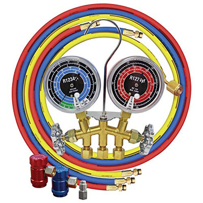 Mastercool MSC81661 R1234YF Brass Gauge set with 60" hoses and manual Mastercool MSC81661 R1234YF Brass Gauge set with 60" hoses and manual
