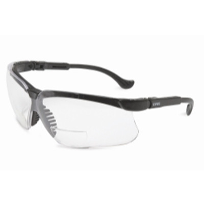 Uvex UVXS3762 Genesis Reading Magnifiers Safety Eyewear +2.0, Black Frame, Clear Ultra-Dura Hardcoat Lens