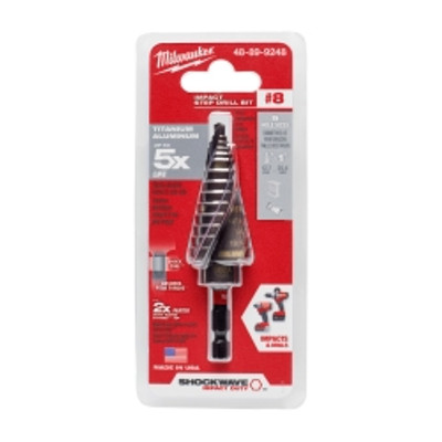 MILWAUKEE MLW48-89-9248 #8 1/8 - 1" Impact Step Drill Bit MILWAUKEE MLW48-89-9248 #8 1/8 - 1" Impact Step Drill Bit