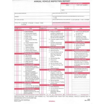 Annual Vehicle Inspection Report Annual Vehicle Inspection Report