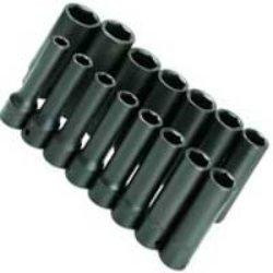 SK Hand Tool SKT4048 SK Hand Tool .50in. Drive 6 Point Metric Deep Impact Socket Set - 15 Pieces