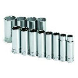 SK Hand Tool SKT4822 SK 4822 12 Piece 1/2-Inch Drive 6 Point 1/2-Inch to 1-1/4-Inch Deep Socket Set