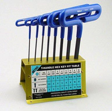 EKLIND TOOL EKL56168 Cushion Grip Metric T-Key Sets - 8pc. 6" metric t-handlehex key set w/cushion g