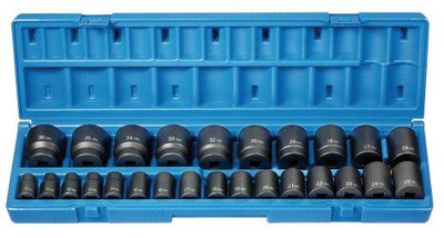 Grey Pneumatic GRE1726M (1726M) 1/2" Drive 26-Piece 12-Point Standard Length Metric Socket Set Grey Pneumatic GRE1726M (1726M) 1/2" Drive 26-Piece 12-Point Standard Length Metric Socket Set