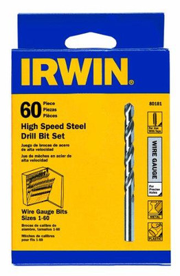 Vise Grip HAN80181 801 Series HSS Jobbers Length Drill Bit Sets - 60 piece drill bit set