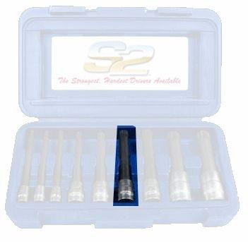 VIM Tools VIMXZN412 XZN12 12 PT. TRIPLE SQ, 4"L BIT AND HOLDER, BLACK BIT WITH 3/8" SQ. DR SATIN CHROME KNURLED HOLDER