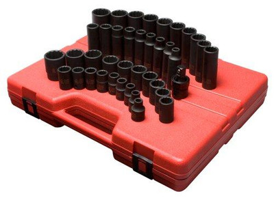 Sunex SUN2699 2699 1/2-Inch Drive 12-Point Metric Master Impact Socket Set, 39-Piece