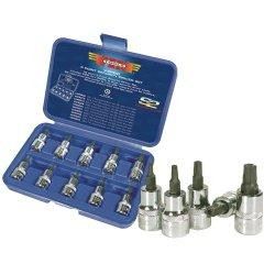 VIM Tools VIMV5PSD VIM Tools 10 Piece - 0.375 Inch Drive - 5 Point Security Driver Set