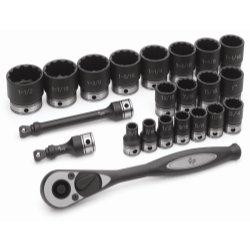 Grey Pneumatic GRE82222 82222 1/2" Drive 12-Point Standard Length Fractional Duo-Socket Set - 22 Piece