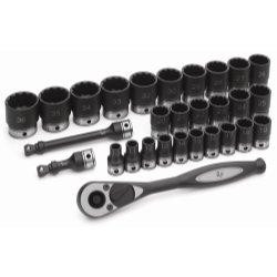 Grey Pneumatic GRE82229M 82229M 1/2" Drive 12-Point Standard Length Metric Duo-Socket Set - 29 Piece