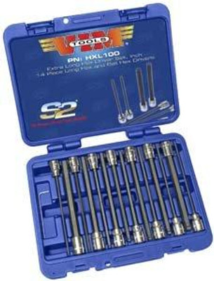 VIM Tools VIMHXL100 HXL100 14-Piece 3/8" Square Drive SAE Extra Long Hex and Ball Hex Driver Set VIM Tools VIMHXL100 HXL100 14-Piece 3/8" Square Drive SAE Extra Long Hex and Ball Hex Driver Set
