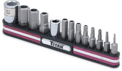 Titan TIT16135 Tools 16135 Tamper Resistant SAE Hex Bit Socket Set - 13 Piece