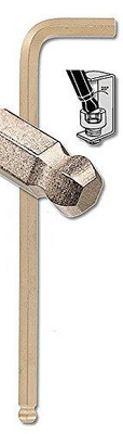 Bondhus BND37910 37910 Tagged and Barcoded 3/16" Ball End Tip Hex Key L-Wrench with GoldGuard Finish and Long Arm, 4.5"