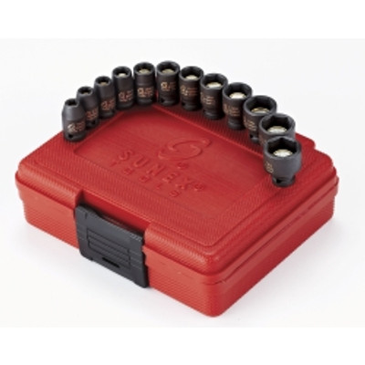 Sunex SUN1822 12pc 1/4" Dr. Magnetic Metric Impact Socket Set Sunex SUN1822 12pc 1/4" Dr. Magnetic Metric Impact Socket Set