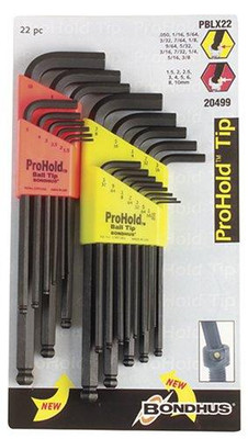 Bondhus BND20499 20499 Balldriver ProHold L-wrench Double Pack, 74937 (.050-3/8-Inch) & 74999 (1.5-10mm)