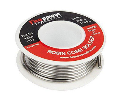 Firepower FPW1423-1112 1423-1112 Rosin Flux Core 40/60 Solder, 3/32-Inch x 1/4-Pound Firepower FPW1423-1112 1423-1112 Rosin Flux Core 40/60 Solder, 3/32-Inch x 1/4-Pound