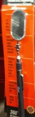 Ullman Devices ULLHTB2-T HTB-2T Oval Pocket Telescoping Inspection Mirror, 1" x 2" Mirror, 5-5/26" to 28-1/4" Handle