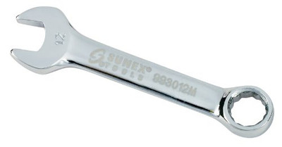 Sunex SUN993012M 12mm Fully Polished Stubby Combination Wrench